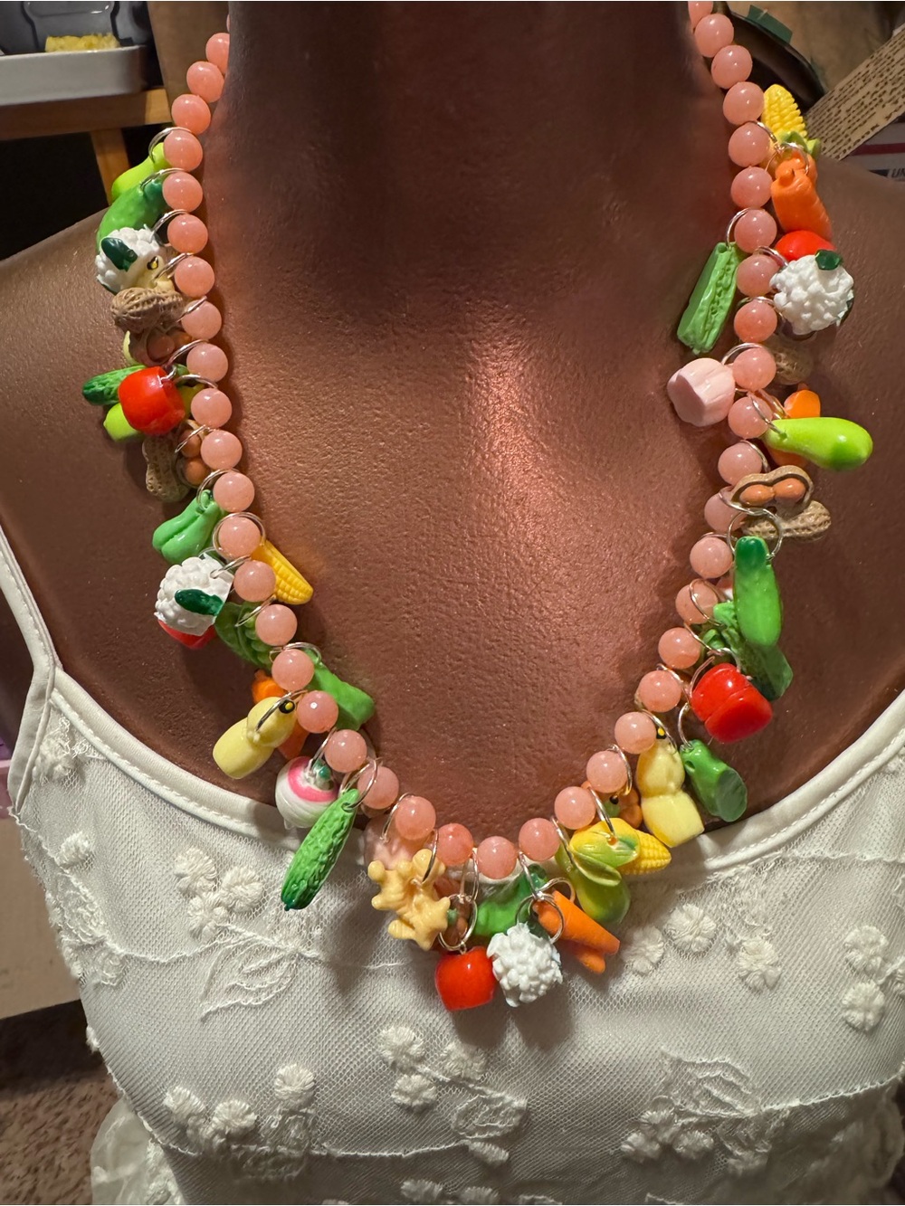 FUN VEGGIE CHARM NECKLACE HANDCRAFTED